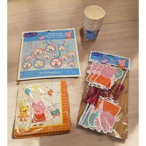 Peppa Pig Birthday Party Decorations 32‎ Napkins 8 Cups Swirl Decorations Wands